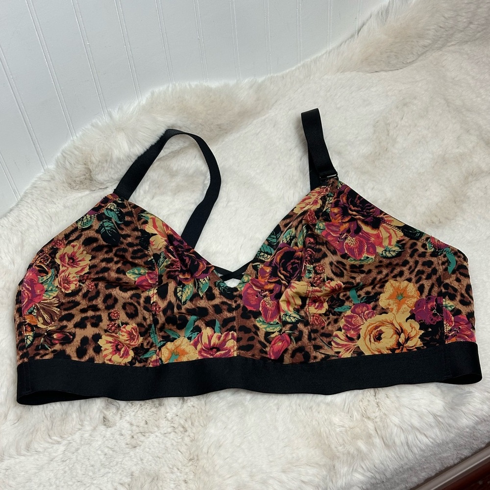 Torrid Floral/ Leopard Print Bralette